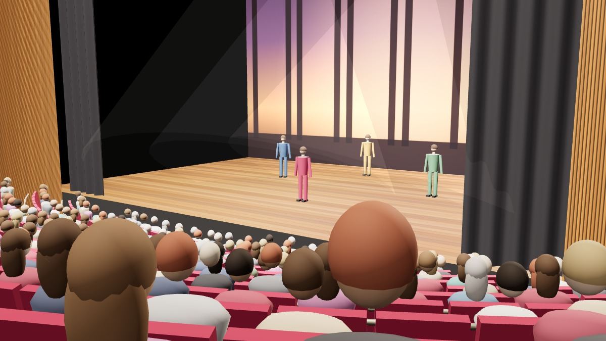 AKM Türk Telekom Opera Orkestra Tek koltuklarından sahne görünümü (3B çizim)