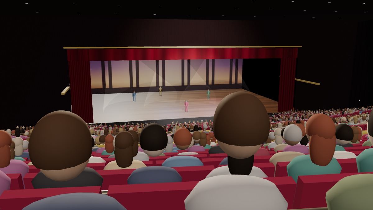 ATO Congresium N Blok koltuklarından sahne görünümü (3B çizim)