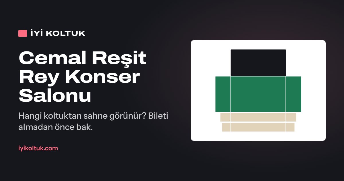 Cemal Reşit Rey Konser Salonu oturma planı: bölüm bölüm görüş puanı haritası