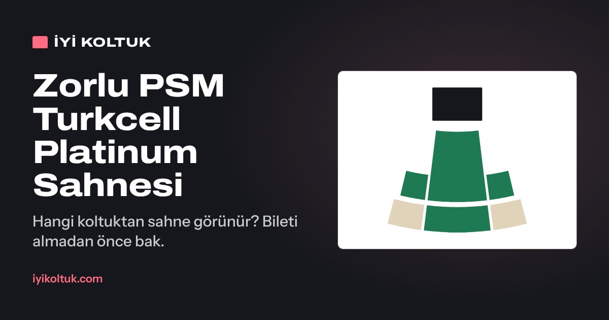 Zorlu PSM Turkcell Platinum Sahnesi oturma planı: bölüm bölüm görüş puanı haritası