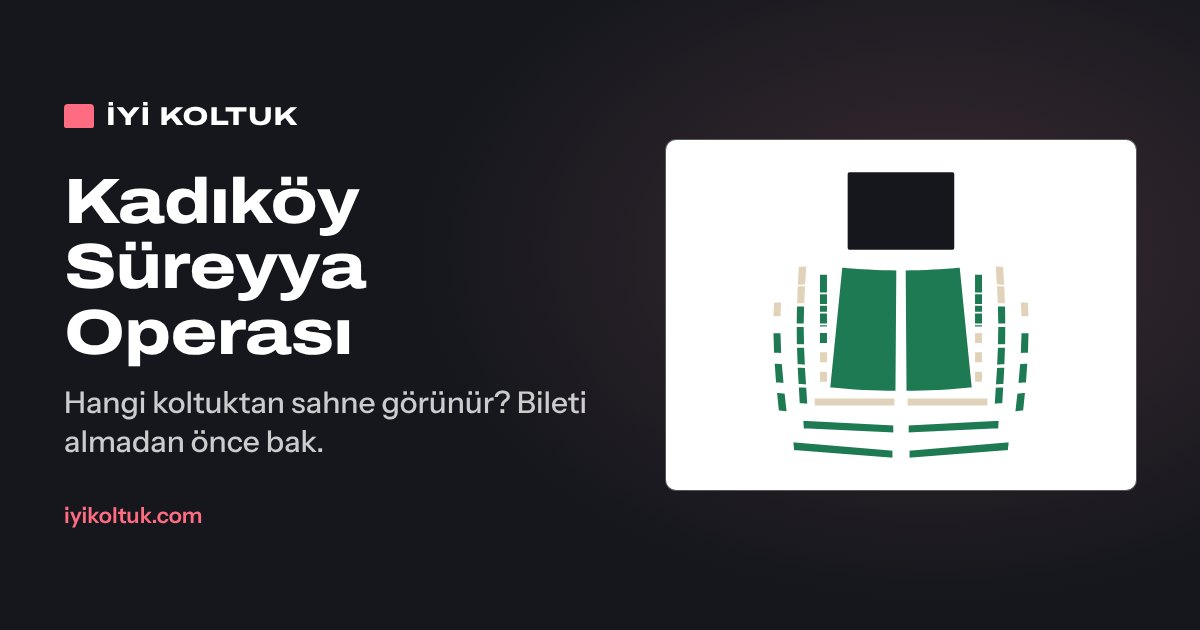 Kadıköy Süreyya Operası oturma planı: bölüm bölüm görüş puanı haritası